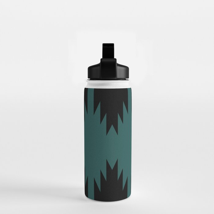 Geometric Southwestern Minimalism - Teal Green Water Bottle Gallery Image 2