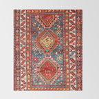 Kazak Southwest Caucasus Rug Print Throw Blanket Gallery Image 2