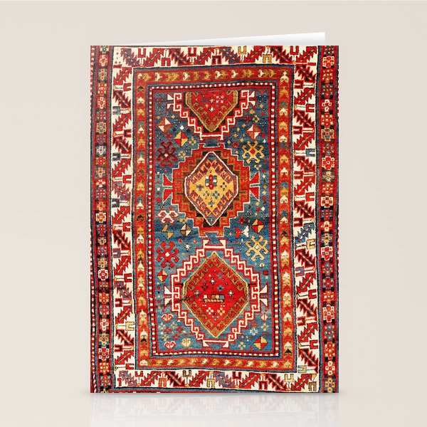 Kazak Southwest Caucasus Rug Print Stationery Card Gallery Image 2