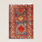 Kazak Southwest Caucasus Rug Print Stationery Card Gallery Image 2