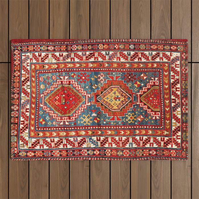 Kazak Southwest Caucasus Rug Print Outdoor Rug Gallery Image 1