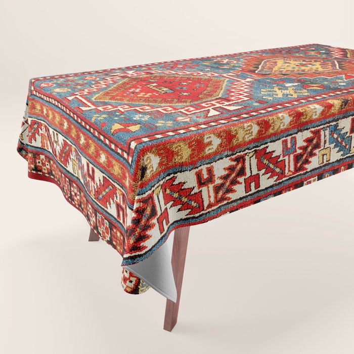 Kazak Southwest Caucasus Rug Print Tablecloth Gallery Image 1