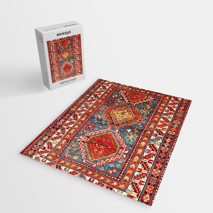 Kazak Southwest Caucasus Rug Print Jigsaw Puzzle Gallery Image 2