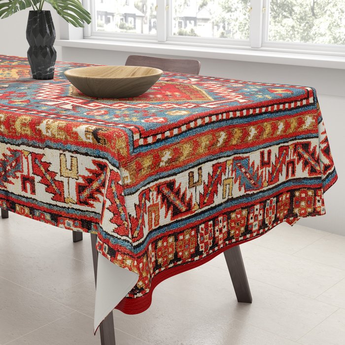 Kazak Southwest Caucasus Rug Print Tablecloth Gallery Image 3