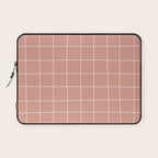 Hand Drawn Grid Pattern Peach Pink Laptop Sleeve Gallery Image 1