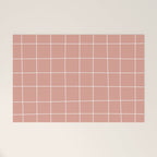 Hand Drawn Grid Pattern Peach Pink Welcome Mat Gallery Image 1