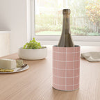 Hand Drawn Grid Pattern Peach Pink Wine Chiller Gallery Image 4