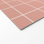 Hand Drawn Grid Pattern Peach Pink Welcome Mat Gallery Image 2