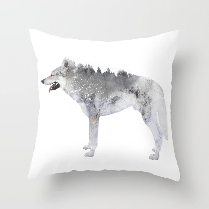 Winter Wolf Throw Pillow Gallery Image 6