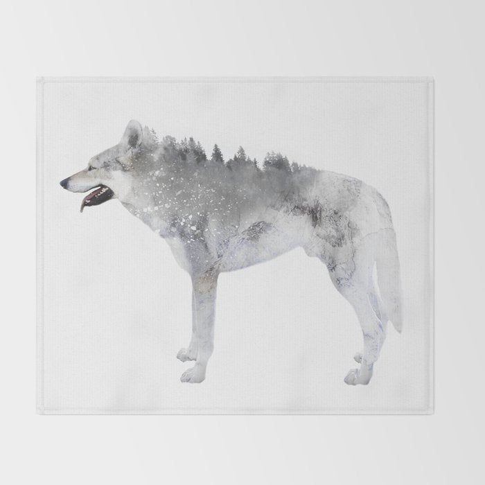 Winter Wolf Throw Blanket Gallery Image 2