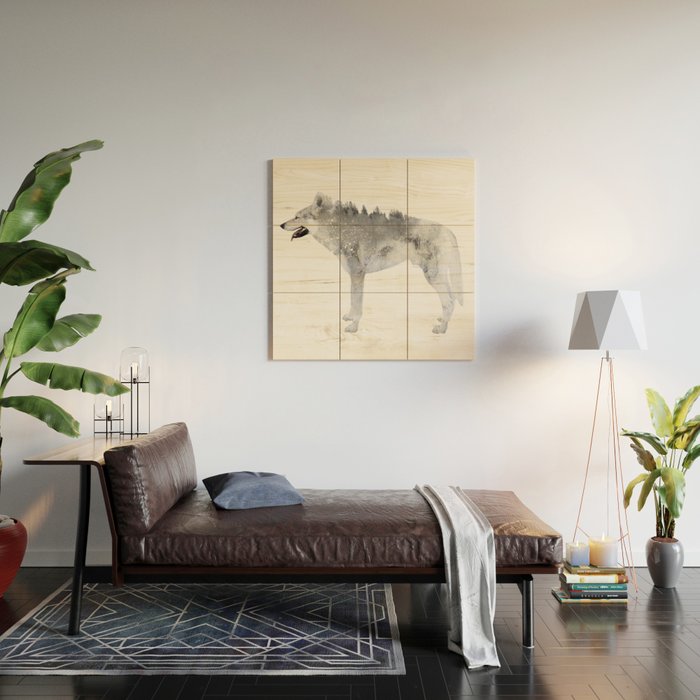 Winter Wolf Wood Wall Art Gallery Image 2