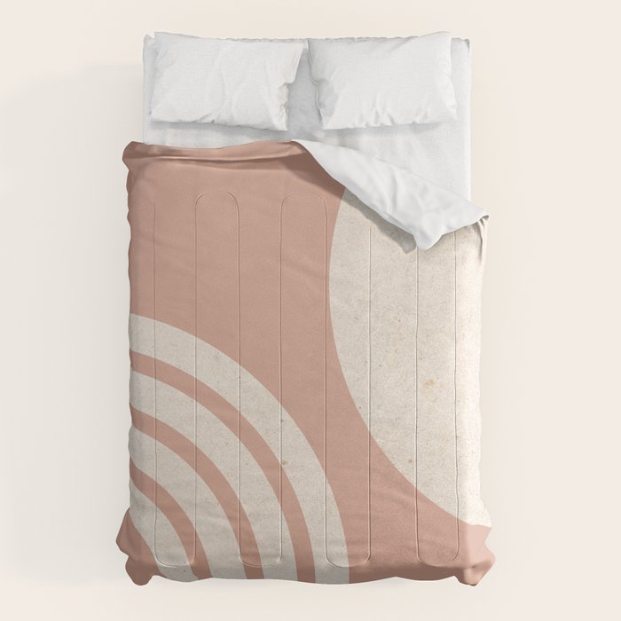 Mid Century Modern Dust Pink Sun and Rainbow Comforter Gallery Image 6