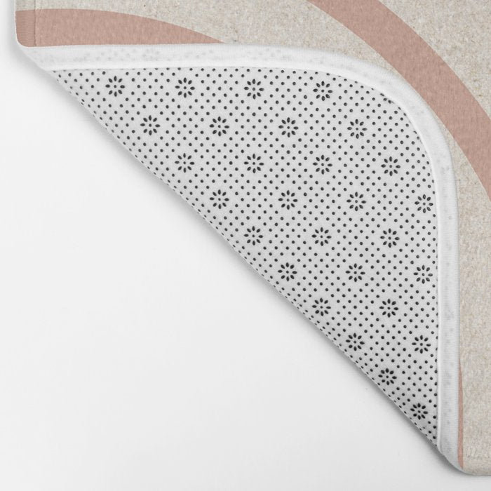 Mid Century Modern Dust Pink Sun and Rainbow Bath Mat Gallery Image 2