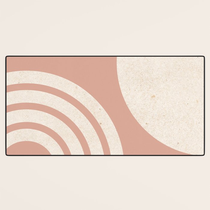 Mid Century Modern Dust Pink Sun and Rainbow Desk Mat Gallery Image 3