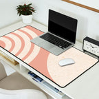Mid Century Modern Dust Pink Sun and Rainbow Desk Mat Gallery Image 2