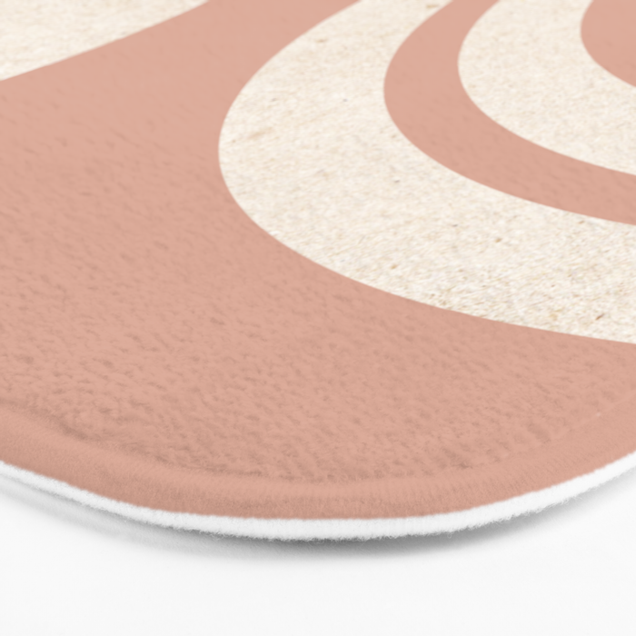 Mid Century Modern Dust Pink Sun and Rainbow Bath Mat Gallery Image 3