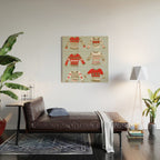 Christmas Sweaters - Vintage Gold & Red Palette Wood Wall Art Gallery Image 2