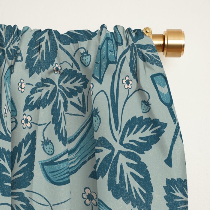 Summer Camping - blue Window Curtain Gallery Image 2