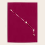 Aries Zodiac Star Constellation Line Art Magenta Pink Poster Gallery Image 4