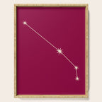 Aries Zodiac Star Constellation Line Art Magenta Pink Serving Tray Gallery Image 1