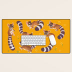Ringtail - yellow Desk Mat Gallery Image 1