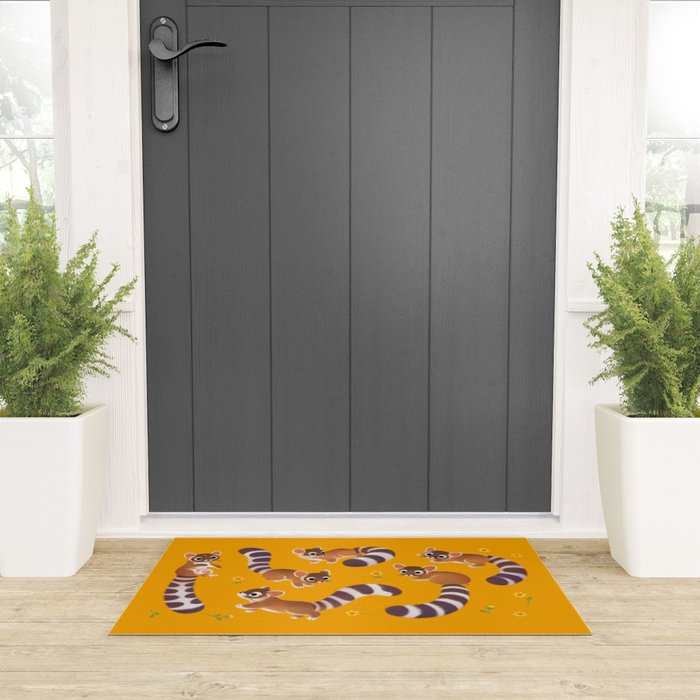 Ringtail - yellow Welcome Mat Gallery Image 3