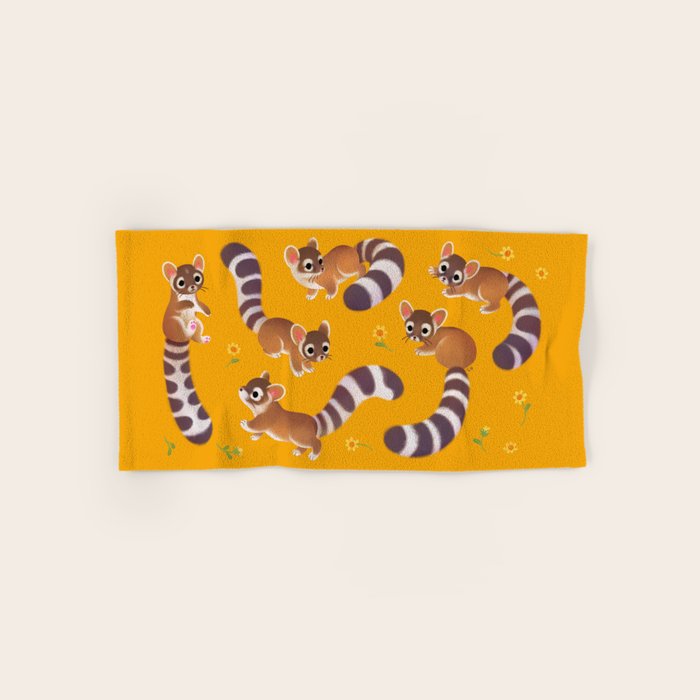Ringtail - yellow Bath Towel Gallery Image 1