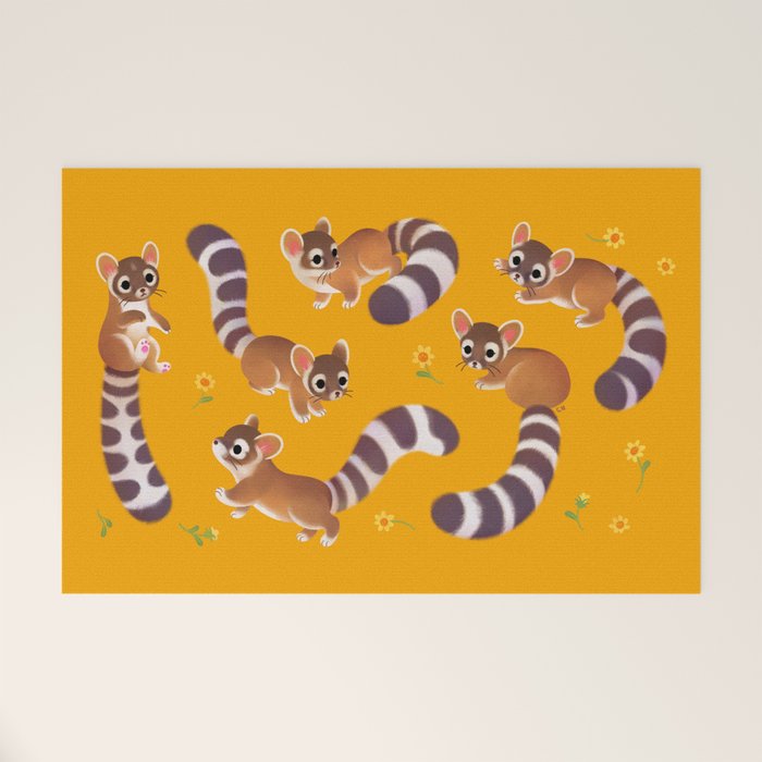 Ringtail - yellow Welcome Mat Gallery Image 1
