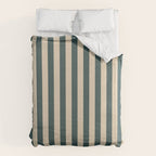 Green And Cream Vertical Stripes Duvet Cover Gallery Image 6