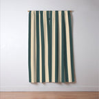 Green And Cream Vertical Stripes Window Curtain Gallery Image 3