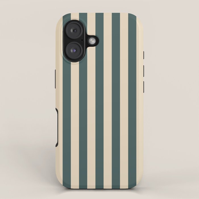 Green And Cream Vertical Stripes iPhone Case Gallery Image 1