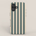 Green And Cream Vertical Stripes iPhone Case Gallery Image 1