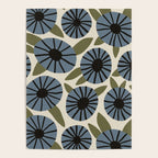 Floral Pattern / Slate Blue & Green Poster Gallery Image 4