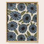 Floral Pattern / Slate Blue & Green Serving Tray Gallery Image 1