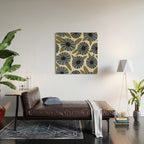 Floral Pattern / Slate Blue & Green Wood Wall Art Gallery Image 2