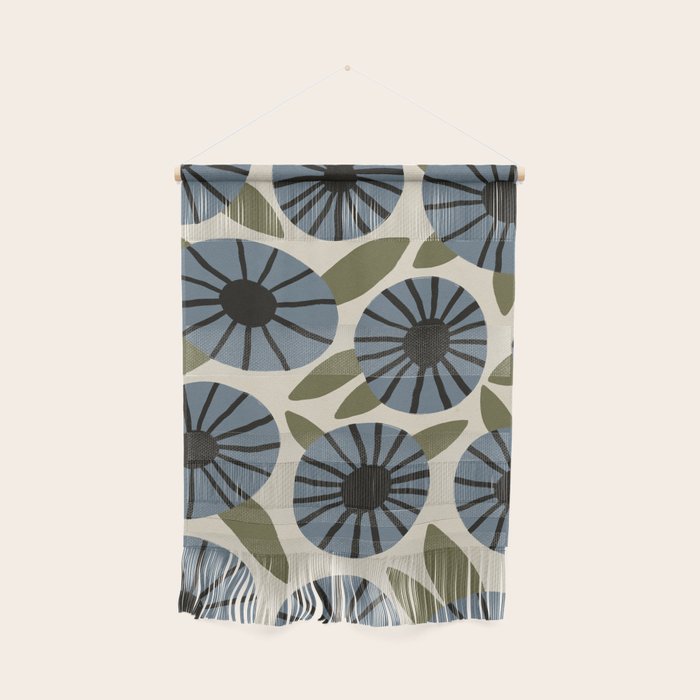 Floral Pattern / Slate Blue & Green Wall Hanging Gallery Image 1