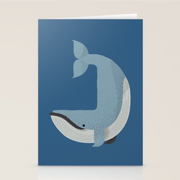 Whimsy Blue Whale Stationery Card Gallery Image 1