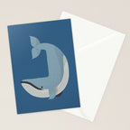 Whimsy Blue Whale Stationery Card Gallery Image 2