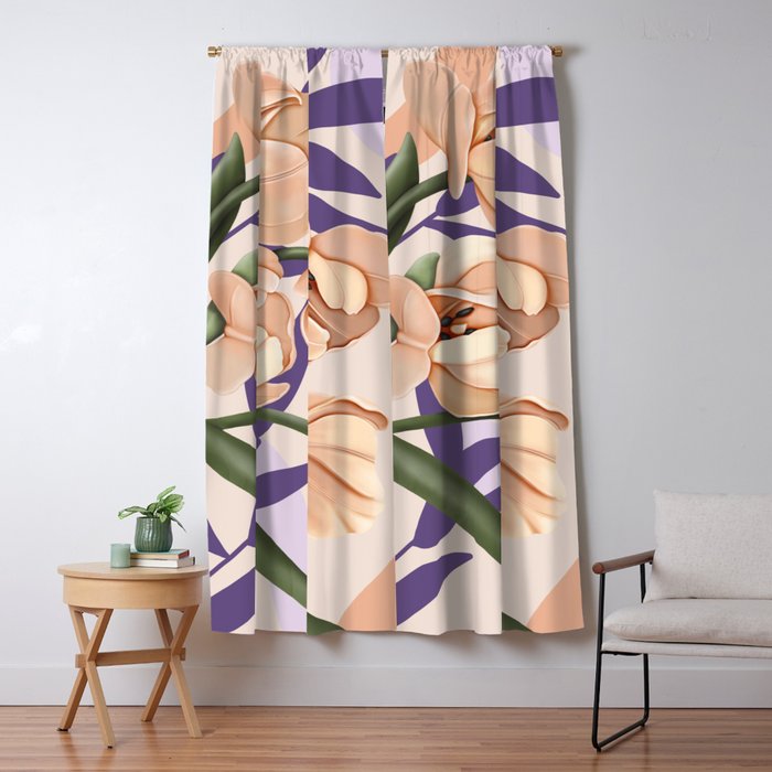 Large pink flowers MP3 Window Curtain Gallery Image 5