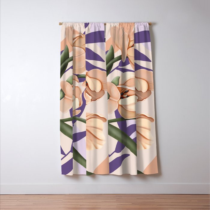 Large pink flowers MP3 Window Curtain Gallery Image 3