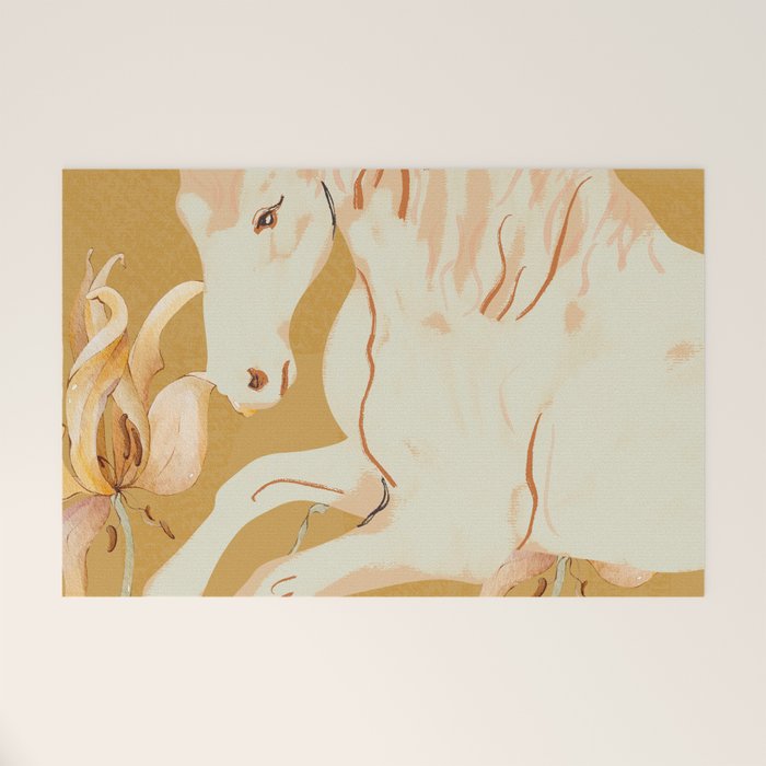 Minimal Abstract Art Horse Welcome Mat Gallery Image 1