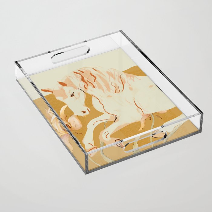 Minimal Abstract Art Horse Acrylic Tray Gallery Image 1