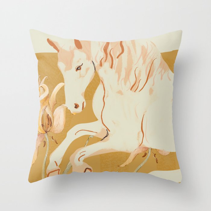 Minimal Abstract Art Horse Throw Pillow Gallery Image 1