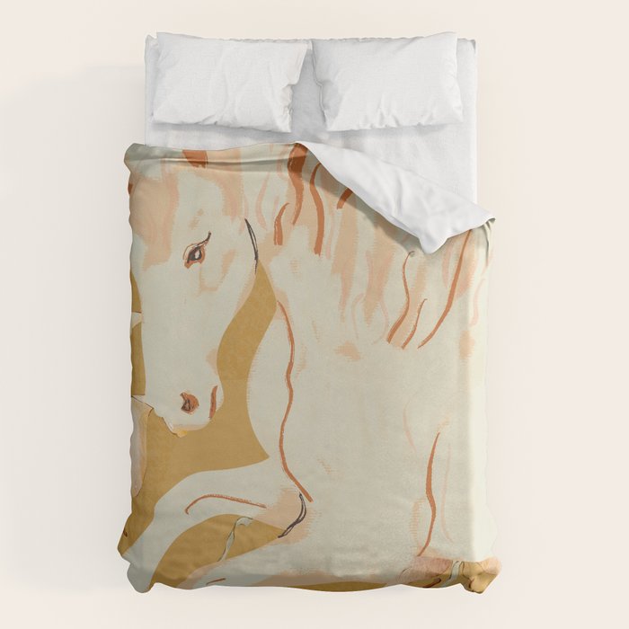 Minimal Abstract Art Horse Duvet Cover Gallery Image 6
