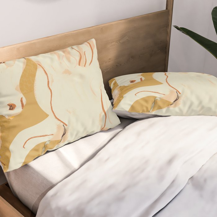 Minimal Abstract Art Horse Pillow Sham Gallery Image 2