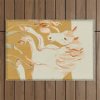 Minimal Abstract Art Horse Outdoor Rug Gallery Image 1