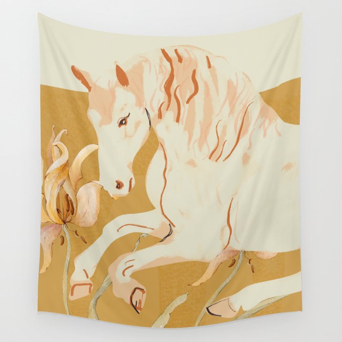 Minimal Abstract Art Horse Wall Tapestry Gallery Image 4