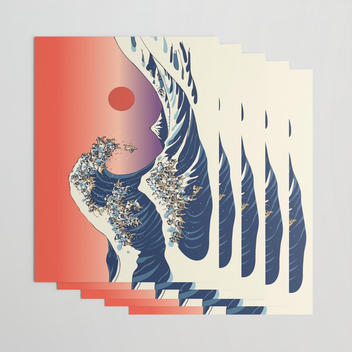 The Great Wave of Pug Wrapping Paper Gallery Image 3