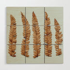 Deconstructed Fern x Minimalist botanical leaf autumn photograph Wood Wall Art Gallery Image 1