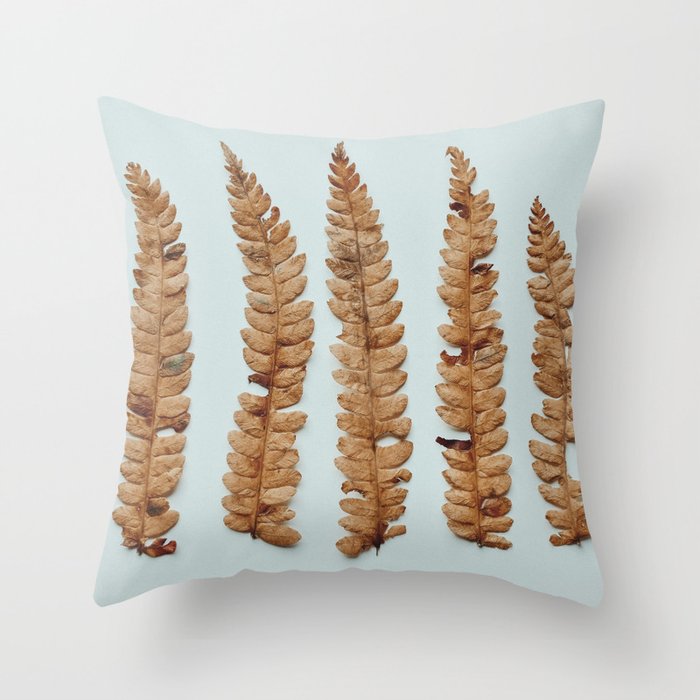 Deconstructed Fern x Minimalist botanical leaf autumn photograph Throw Pillow Gallery Image 6